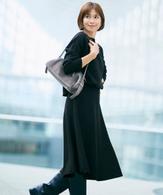 自由区 【WEB限定カラーあり・洗える】リバーシブルニット セットアップ(プルオーバー×フレアスカート)