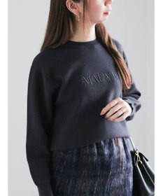 Te chichi パール&ウレタン刺繍ロゴニット