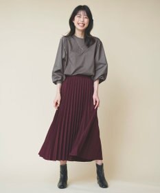 ANY L 【洗濯機可】着映えるシャーリングトップス