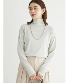 Green Parks ラメリブタートルカットソー