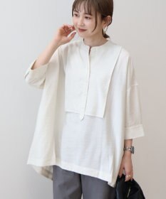 AMERICAN HOLIC 【WEB限定】接触冷感バンドカラーチュニック