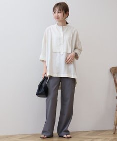 AMERICAN HOLIC 【WEB限定】接触冷感バンドカラーチュニック