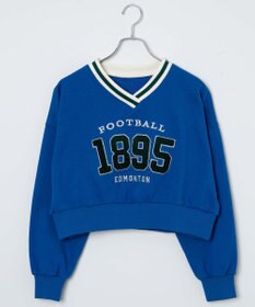 WEGO Vネックラインリブショートスウェット