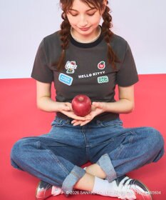 OP／FILA 【Ocean Pacific×ハローキティ】ワッペンリンガーチビTシャツ