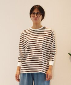 J.PRESS YORK STREET 【WOMEN】ポケットボーダーロングスリーブ Tシャツ