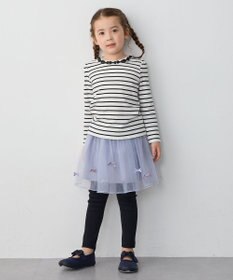 ANY KIDS リボン×ボーダー長袖Tシャツ