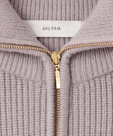 ANY L 【洗濯機可】ジップアップニットブルゾン