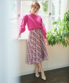 Feroux 楊柳チェックフレア スカート