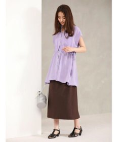 Green Parks ウエストドロストフレンチスリーブチュニック