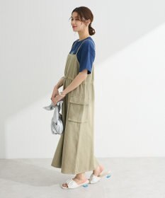 Green Parks カーゴポケットピグメントキャミワンピース