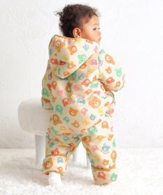 MIKI HOUSE HOT BISCUITS 【70-100cm】 カラフルビーンズ 総柄中綿ジャンプスーツ