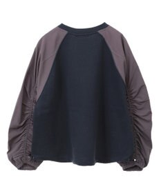 AMERICAN HOLIC 異素材ギャザースリーブミニ裏毛プルオーバ