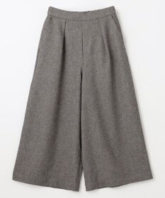 ANY 【洗濯機可/ウエストゴム】ライトツイードワイドパンツ