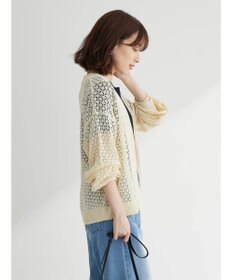 Green Parks 洗えるすかし編みニットカーディガン