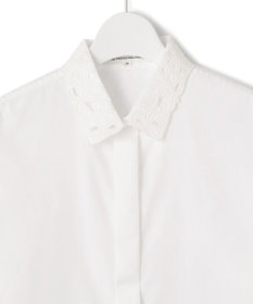23区 L 【洗える】エンブロイダリーシャーティング シャツ ブラウス