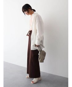 Green Parks 綿麻混イージーワイドパンツ