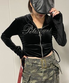 WEGO サイドドロストベロアパーカー