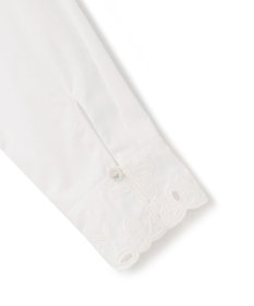 23区 L 【洗える】エンブロイダリーシャーティング シャツ ブラウス