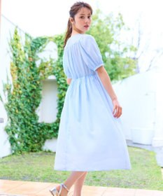 Feroux 【洗える】ギャザーデザインパフスリーブワンピース