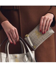 A.D.M.J. 【牛革】クロコ型押しオーガナイザーパース