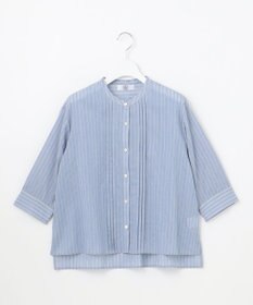 J.PRESS LADIES 【洗える】シアーピンストライプ ブラウスライク カットソー