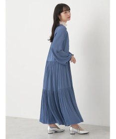 earth music&ecology サテンティアードワンピース