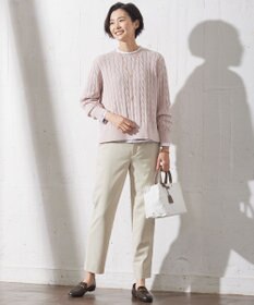 J.PRESS LADIES L 【洗える】GIZA MERCERIZE COTTON ケーブル ニット