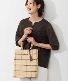 J.PRESS LADIES 【WEB限定・A4サイズ収納可】 マダガスカルラフィア トート バッグ