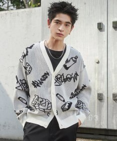 WEGO ベロアモールグラフィティカーディガン