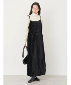 earth music&ecology ベロアプリーツキャミワンピース