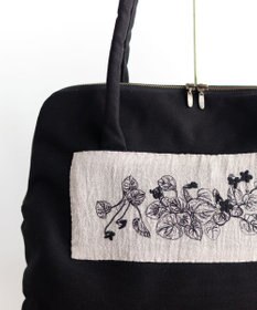 AND WOOL スミレの押し花刺繍バッグ big size