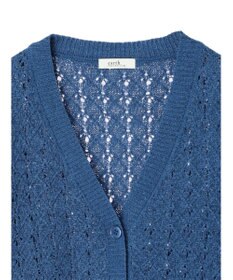 earth music&ecology 透かし編みテープヤーンカーディガン