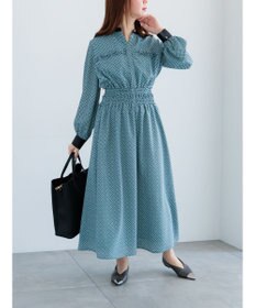 Te chichi バイカラーシャーリングワンピース