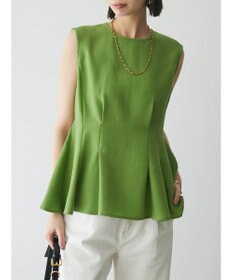 Green Parks AnriettMusee ノースリーブタックペプラムブラウス