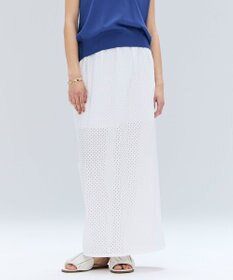 BEIGE， 【洗える】PICCOLO / パンチングドットIラインスカート