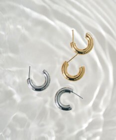 Phoebe 【金属アレルギー対応】ボリュームフープピアス　シルバー/サージカルステンレス