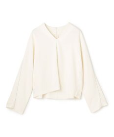 BEIGE， RUE / ドライタッチVネック配色ステッチブラウス