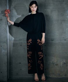 自由区 【カトリエムブーケ】Broderie a motifs floraux 刺繍パンツ