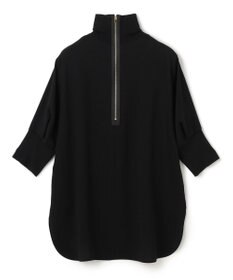 BEIGE， 【洗える】FLEUR / ニットコンビハイネック半袖ブラウス