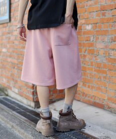 WEGO 【ユニセックス着用ITEM/SMサイズ展開/ウエストゴム】スウェットバギーショーツ