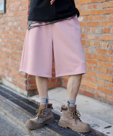 WEGO 【ユニセックス着用ITEM/SMサイズ展開/ウエストゴム】スウェットバギーショーツ