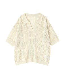 earth music&ecology レーシースキッパーポロニットプルオーバー