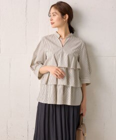 組曲 コンパクトシャーティングティアード ブラウス