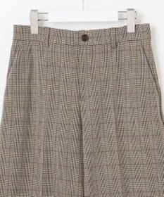 自由区 【撥水加工・洗える】TRギャバ裏起毛チェック柄ワイド パンツ