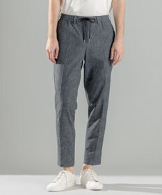 JOSEPH HOMME 新型・新柄【洗える/ストレッチ/シワになりにくい/セットアップ対応可】クールドッツストレッチ ドロスト付テーパードパンツ / PEGG CONVERTIBLE ライトグレー系