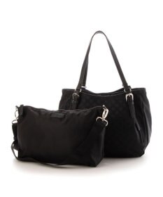 Y'SACCS ポーチ付きドットジャカードトート