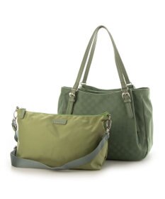 Y'SACCS ポーチ付きドットジャカードトート