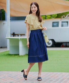 Tiaclasse L 【洗える】フレアスリーブレースブラウス