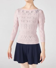 Chacott レーシーフラワーニットトップ