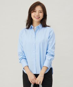 J.PRESS LADIES L 【洗える】BEZコットンナイロン ストライプ シャツカラー ブラウス